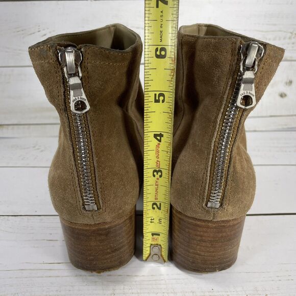 Rag & Bone Wesley Suede Back Zip Ankle Boots Chestnut Tan Womens Size 36 US 6 - Picture 7 of 10